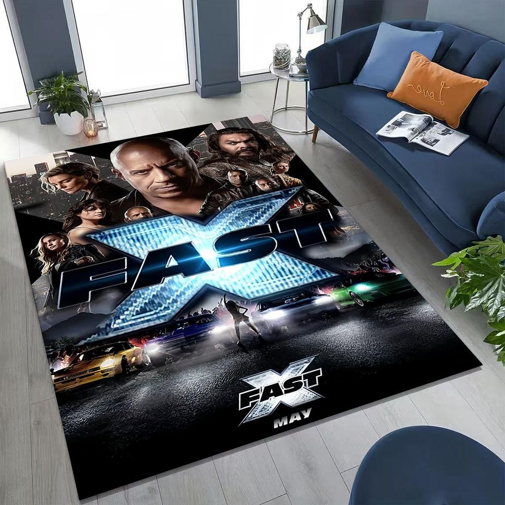 Alfombra Decorativa Rápida y Furiosa X Dominic Art para Dormitorio Sala de Estar Sofá Hogar Felpudo, Alfombrilla de Suelo Grande Antideslizante para Niños