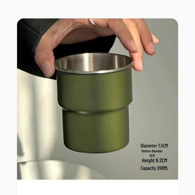 Taza de Viaje Simple para Barbacoa al Aire Libre, Camping - Taza de Café de Acero Inoxidable 304