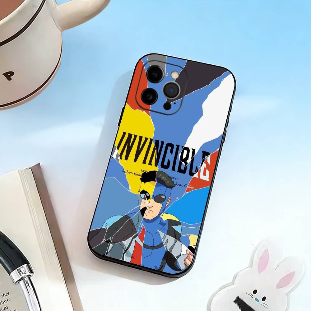 

Funny I-Invincible Phone Case For iPhone 17,16,15,14,13,12,11 Plus,Pro Max,XS,Soft Silicone Black Cover iPhone16pro