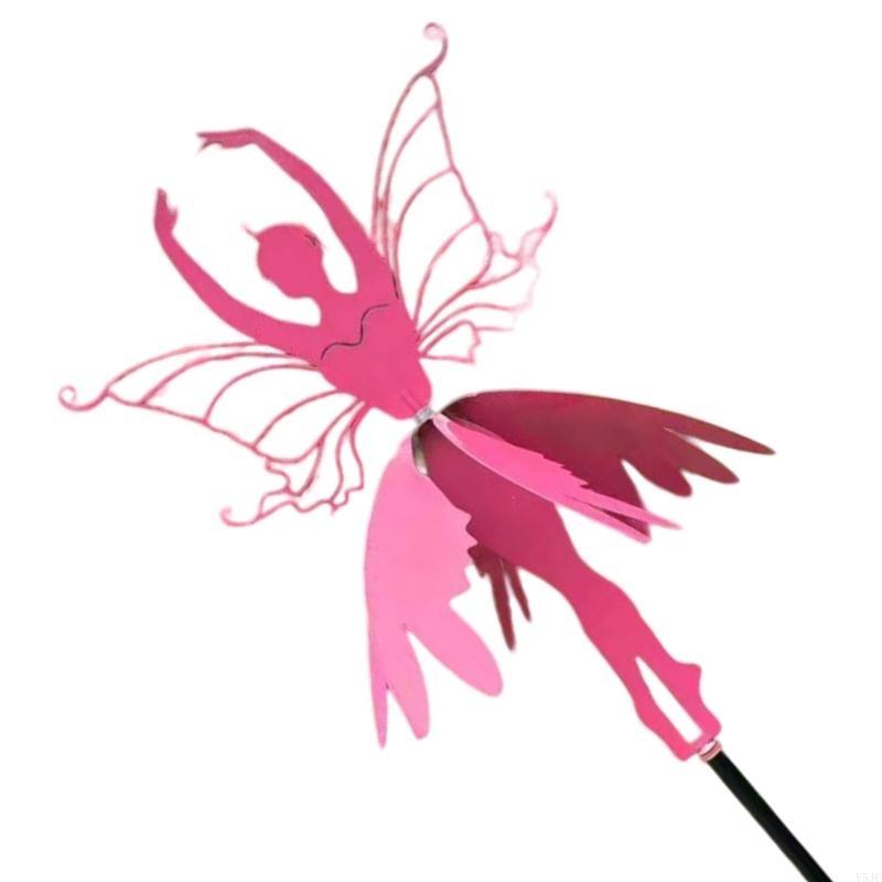 Y5JC Pinwheels for Yard and Garden Flower Fairy Dancing Wind Spinners Amidst Wind Spinners Garden Statue Metal Ballerinas
