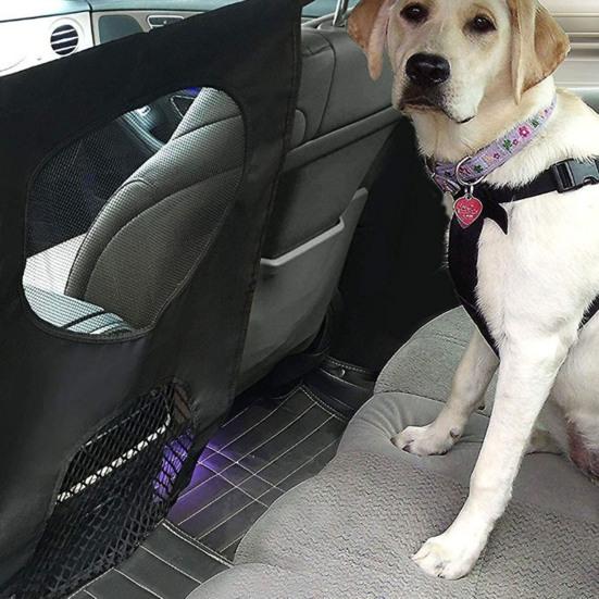 Hundebarriere für Rücksitz im Auto Einfach zu installieren Haustier-Barriere Netzgitter mit Haken Sicherheits-Trennwand mit Aufbewahrungstasche für Auto SUV LKW