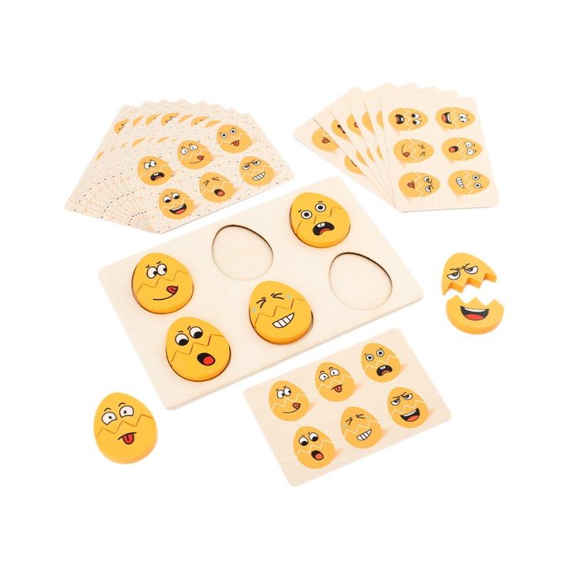 

Wooden Expressions Egg Shaped Montessori Toy for Toddlers Preschool Kids DIY Wooden Gifts Sensory Educational Toys жёлтый