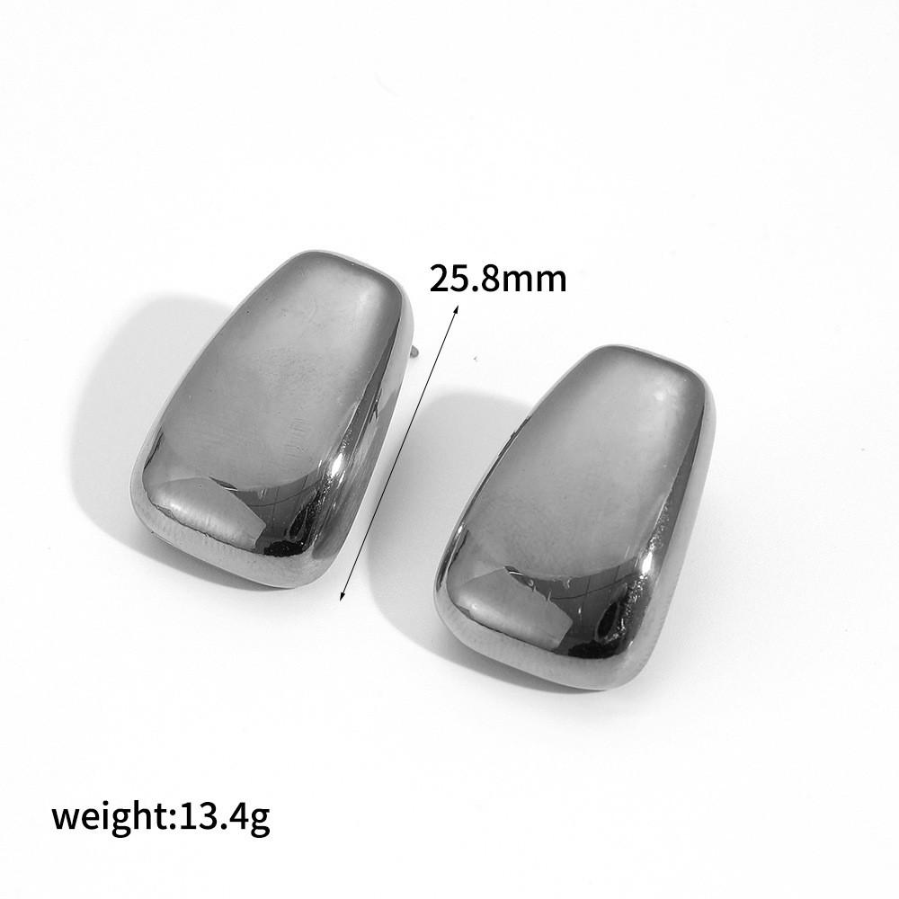 Titanium Steel Trapezoid Earrings For Women Trendy Minimalist Jewelry Gift серебряный