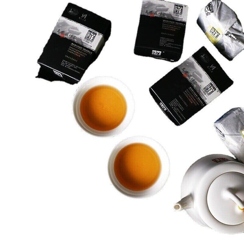 Чай BAISHAXI Straight Foam Brick Anhua Golden Flowers Fucha Dark Tea 240g Brick — фото 3