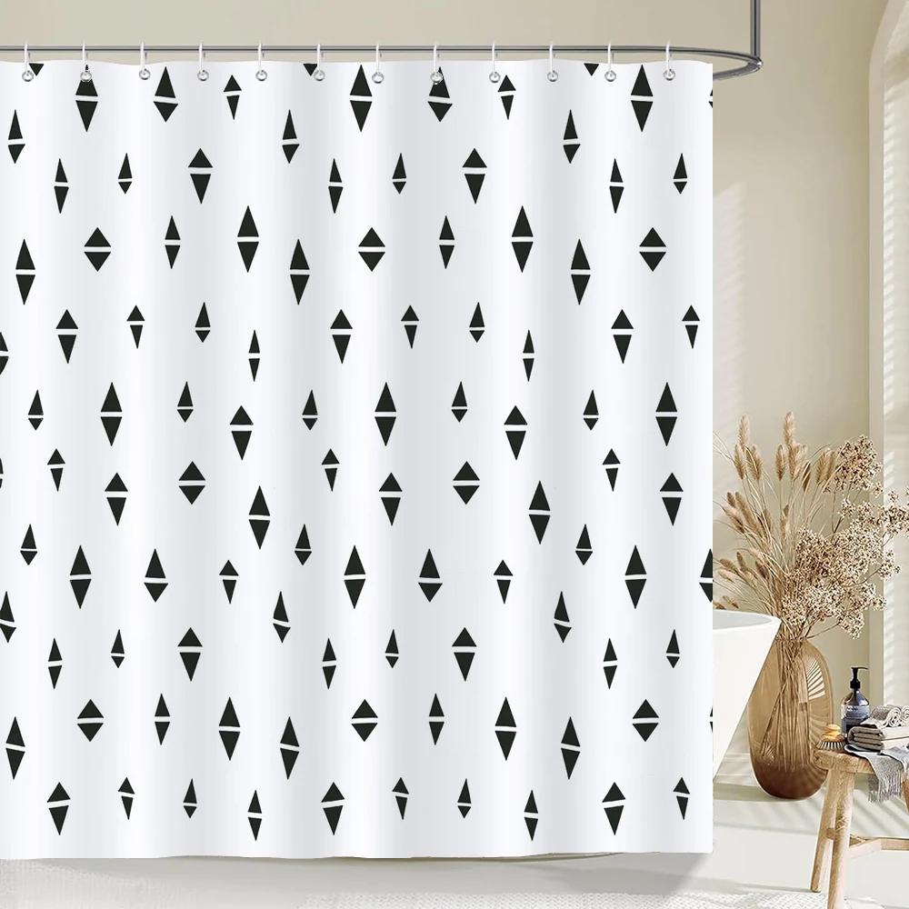 1 Pcs Simplicity style Shower Curtain Black and white Printed Bathroom Curtain Waterproof Polyester Home Decoration Curtain