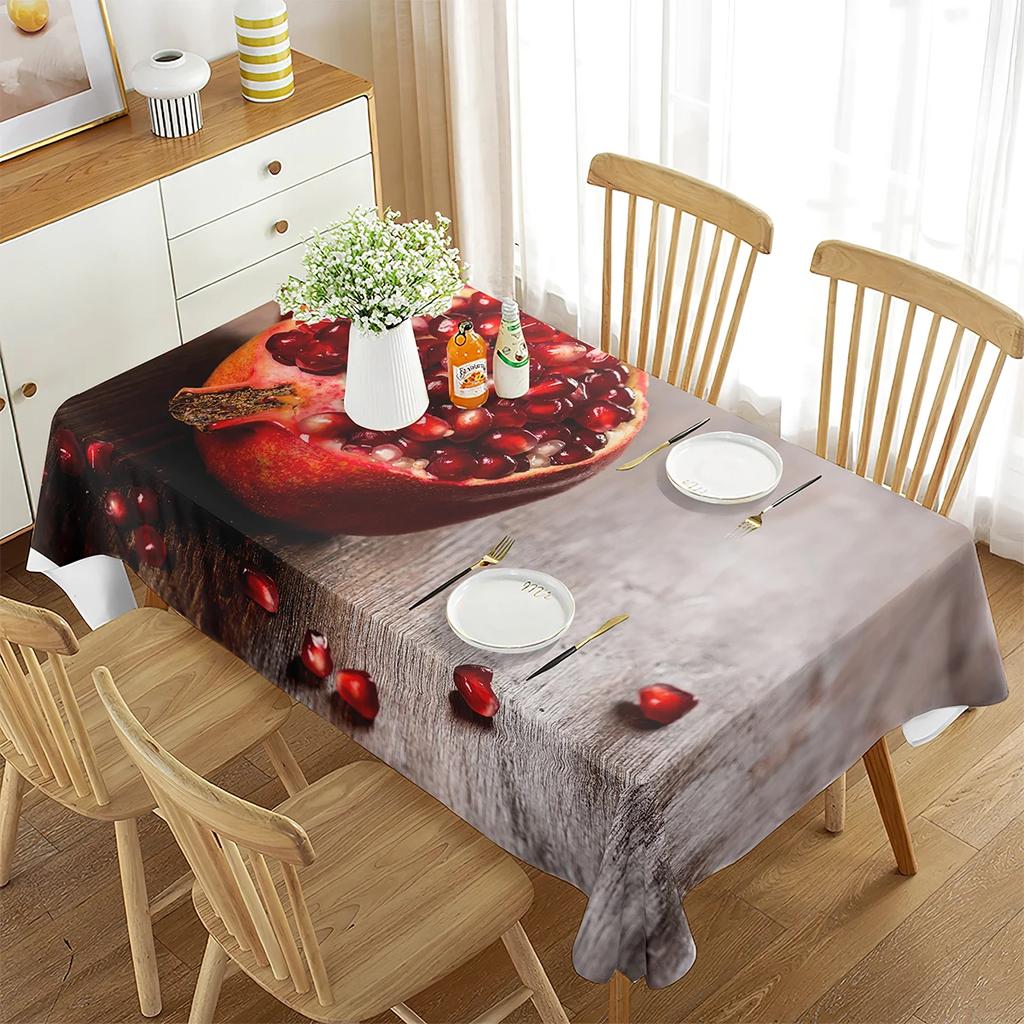Red Pomegranate Tablecloth Sweet Fruit Pattern Rectangular Table Cover Dining Table Coffee Table Kitchen Minimalist Decoration