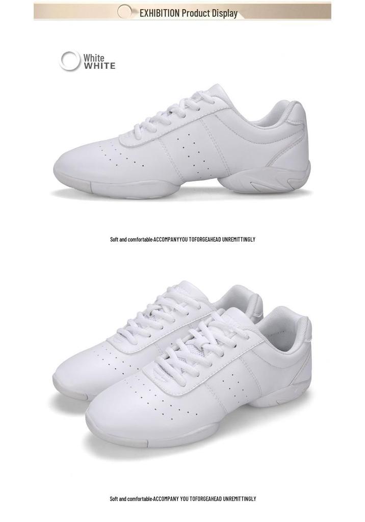 Scarpe Bianche Aerobica e Danza per Bambini - Suola Morbida Antiscivolo per Ragazze, Cheerleading e Allenamento 610