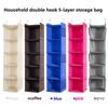 1pcs Non-woven Foldable Hanging Storage Bag with Metal Hooks Dust-proof Multi-layer Wardrobe Organizer for Clothes
