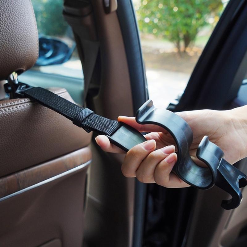 Car Seat Headrest Hook 2 Pack Hangers Storage Organizer Universal for Handbag Purse Coat Universal Fit Car SUV