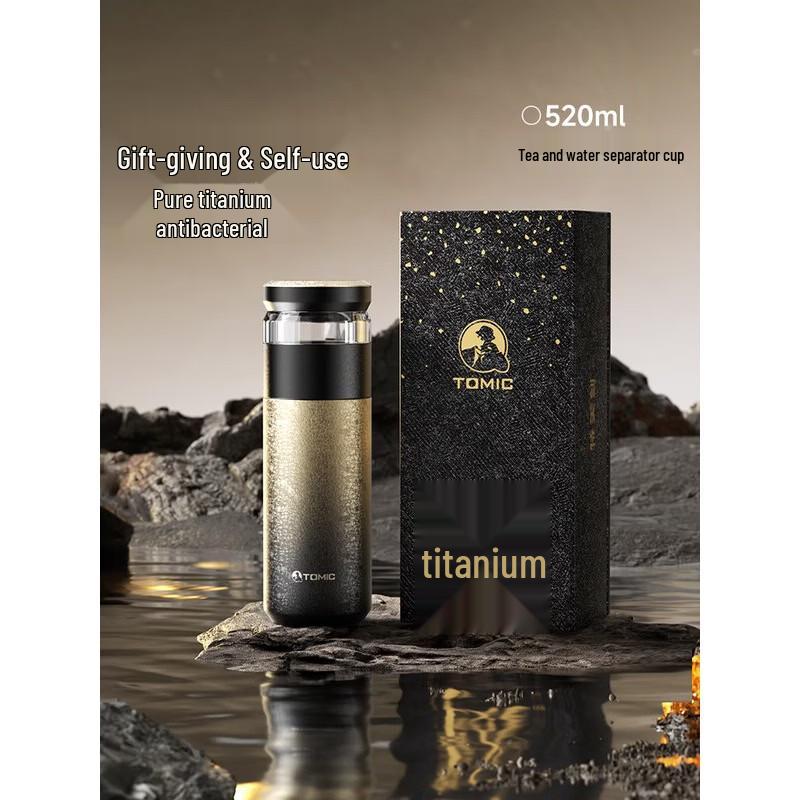 

TOMIC Men s Pure Titanium Insulated Tea Separation Cup