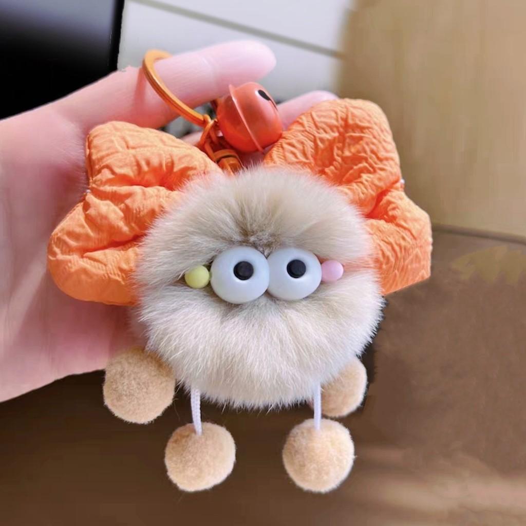 Rex Cute Rabbit Bow Briquettes Elf Action Bag Hanging Cartoon Plush Keychain Toy