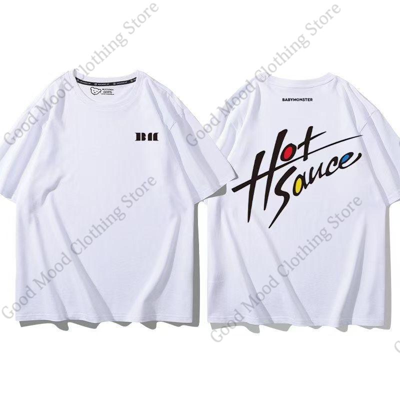 BABYMONSTER T Shirt Kpop Fashion HELLO MONSTER WE GO UP Concert Fans Tshirt Kpop Fans Clothes Cotton Short Sleeve Tee Tops