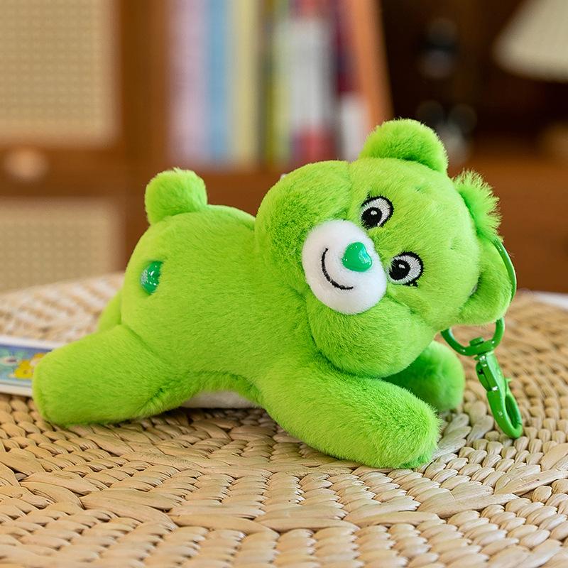 Cute party style love bear plush pendant girl backpack pendant rainbow bear keychain ground marketing gift