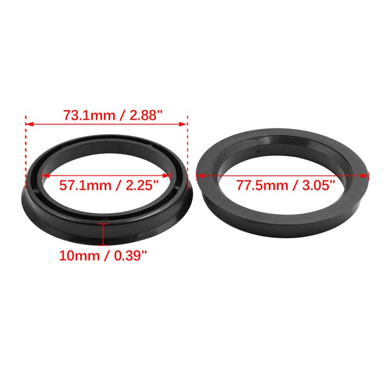 UXCELL 4 pcs Car Hub Centric Rings Plastic Wheel Bore Center OD 73.1 72.6 74.1 to ID 57.1 64.1 54.1 66.1 mm