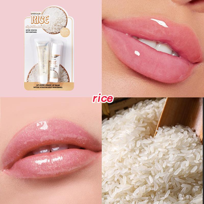 

Magic Color Change Lip Balm Shimmering Gloss 2 Pack Set Hydrating Moisturizing Lip Care Combo rice