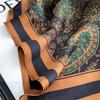 Luxury Women Square Scarf Silk Stain Paisley Muslim Women Hijab Green Bandana Soft Head Wrap Female Foulard  Hijabs