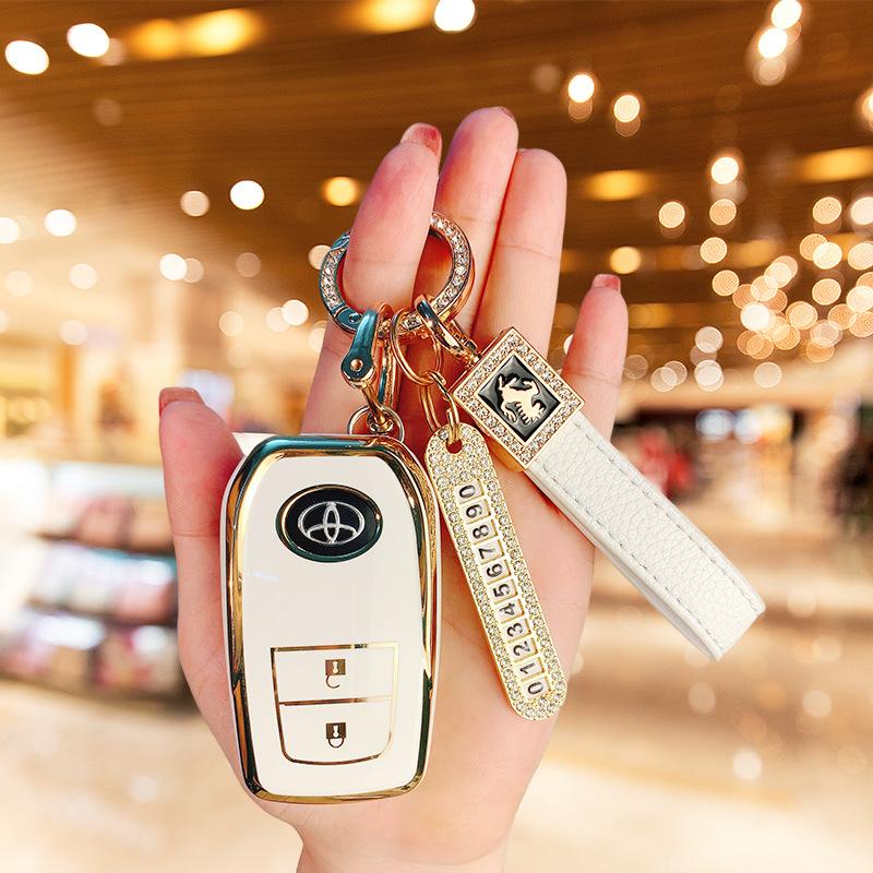 Spezielles Toyota Leiling Doppelmotor E + Autoschlüsselset Ling Put HARRIER Hülle Corolla Sharp Put Vorne Landa Schnalle