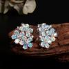Gorgeous Colorful October Birthstone Flowers Designed Natural Opal Earrings 925 Silver Birthday Gifts for Women and Girls