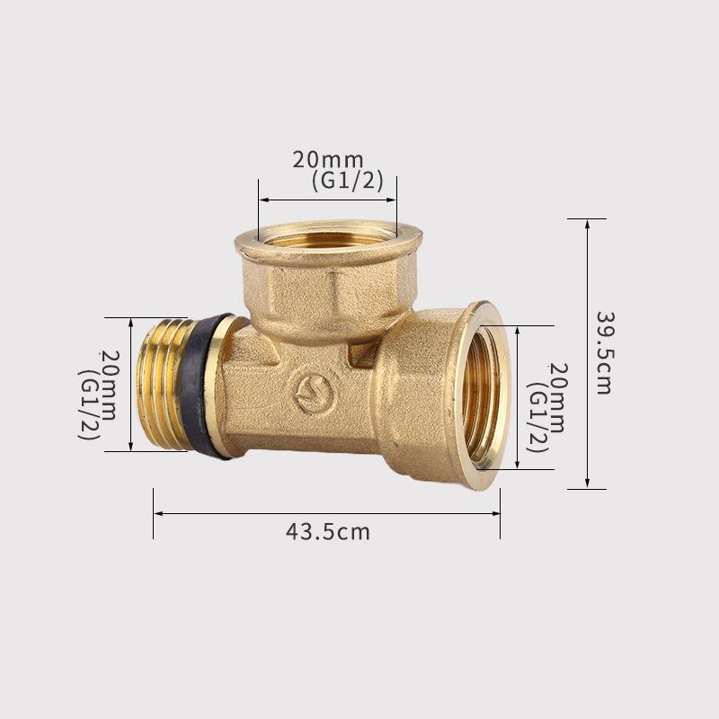 Messing-Verbinder BSP 1/2"3/4"1" Innengewinde Außengewinde Gleich 3-Wege-T-Stück Gerader Winkel-Typ-Adapter Kostenloses Rohmaterial-Band