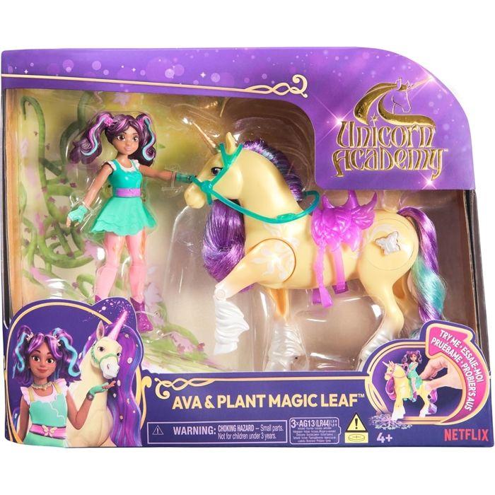 Unicorn Academy Licorne Leaf avec Lumieres et Poupée Ava