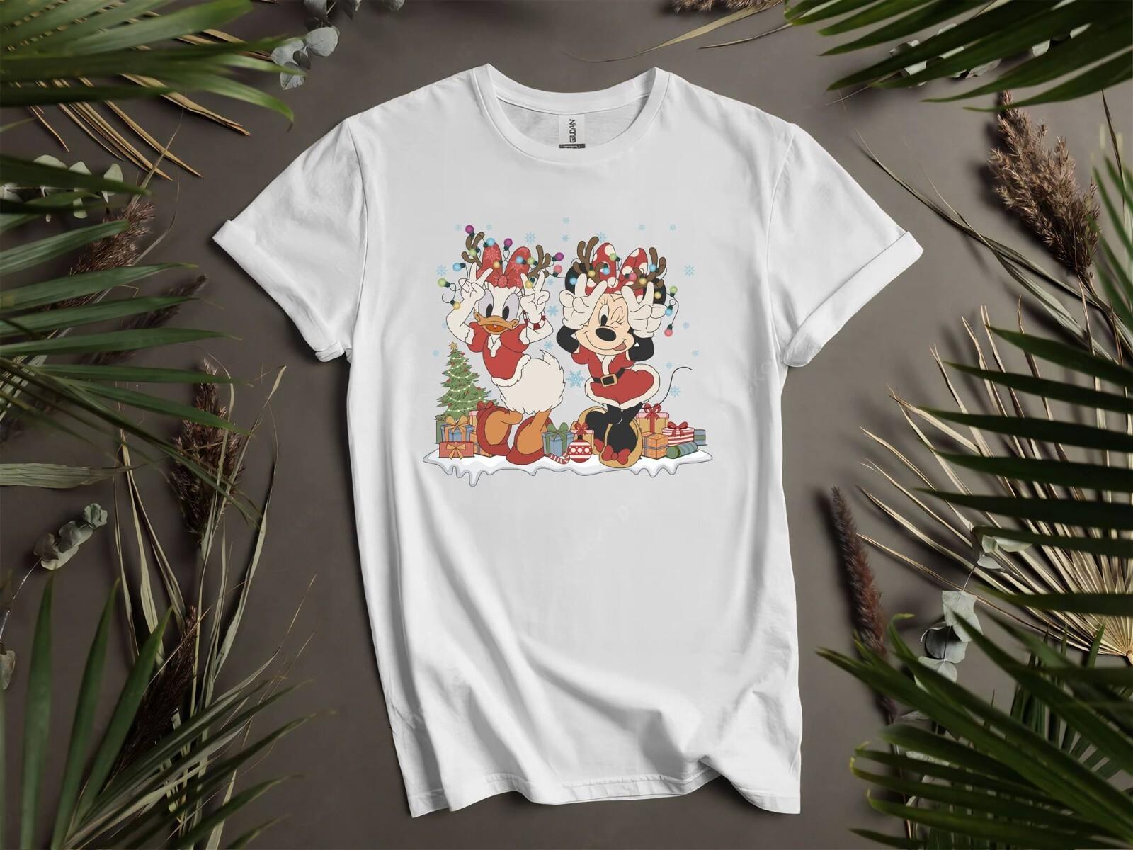Minnie And Daisy Christmas T-shirt T shirt Men Women Unisex Tshirt I115 M
