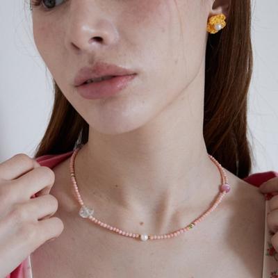 MERRYMOTIVE Spring Coral Gemstone Necklace