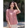 Women's Pure Cotton Seven-Sleeve Shirt