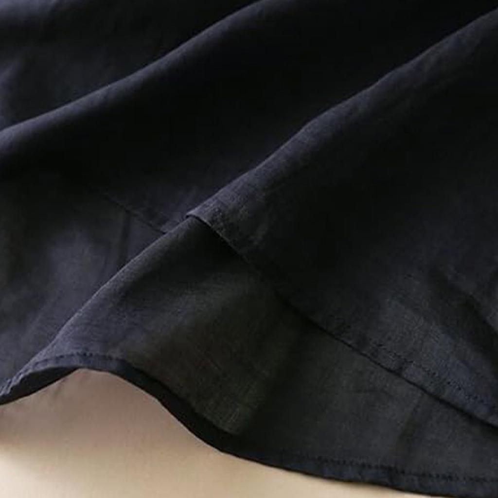 Women's Solid Color Cotton And Linen Short-sleeved Embroidered Retro Breathable T-shirt Round Neck Top