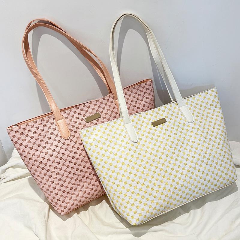 Printed tote bag, new women's bag, casual large-capacity shoulder bag.