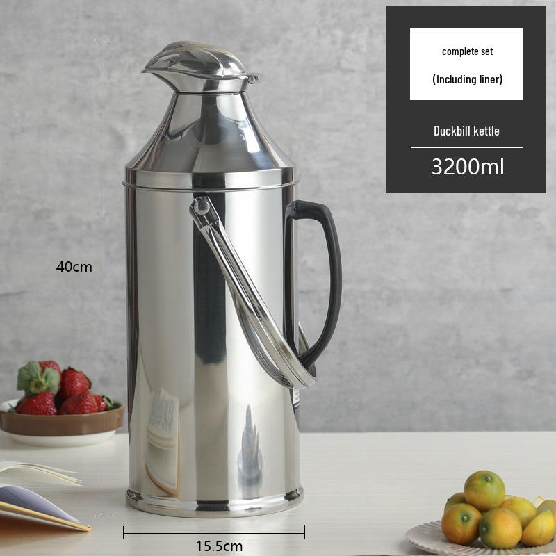 Large Capacity Stainless Steel Teapot & Thermos for Dorm Use