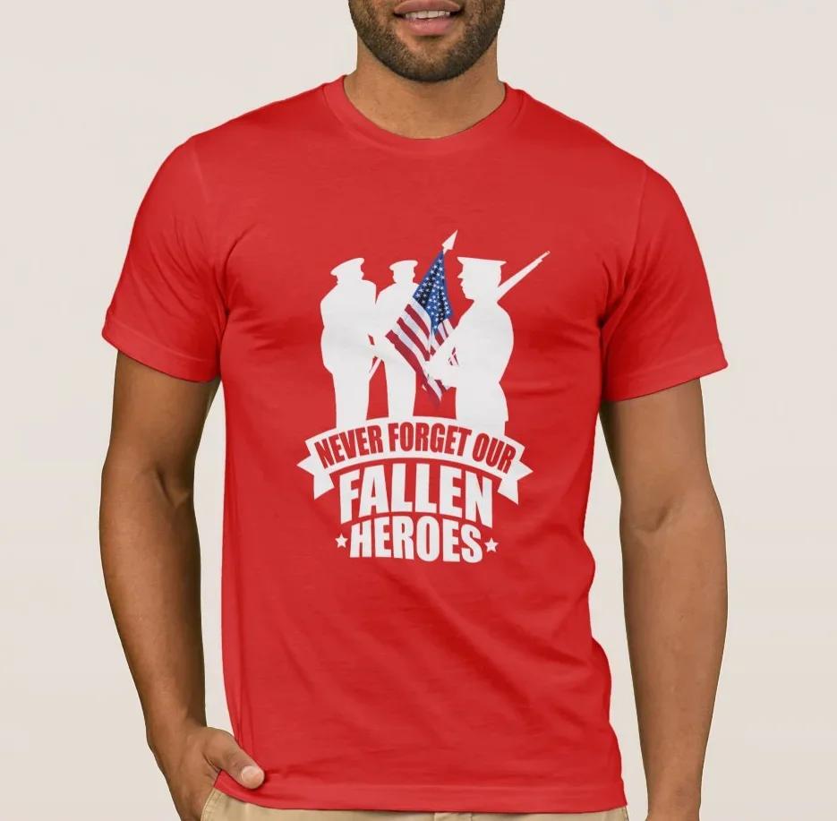 Never Forget Our Fallen Heros American Soldiers TShirt 100 Cotton ONeck Summer Short Sleeve Casual Unisexs Tshirt Size S3XL