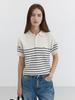 Deonseuteu Unisex Collared Stripe Knit_Udsw5B129_Cream