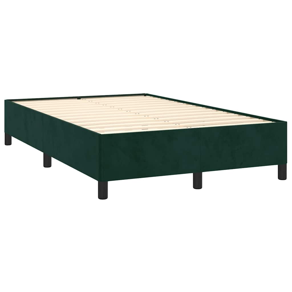 Box Spring Bed with Mattress Dark Green 120 x 190 cm Velvet