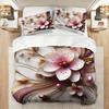 Pink Beding Set Beautiful Flower Gorgeous Design Cozy Soft Duvet Cover Set King Quen Twin Single Sized Dimensions Birthday Gift Bedrom Decor