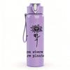 1PC Bloom Where Planted Flower 750ml Color Plastic Sports Water Bottle Leakproof Flip Straw Lid Suitable for Sports Office Home Use