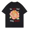 Funny Be Soft But Stay Sharp Rabbit Meme Graphic Women T Shirts Harajuku Y2k Short Sleeve Tshirts Fashion Tops Streetwear