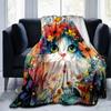 1pc Cat Artwork Ideas Design Home Decor Blanket Gift for Room Bedroom,Living Room, Travel, Camping, Car Blankets