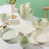 Cream Style 10-Piece Ceramic Rice Bowl Set: Round & Square Plates, Creative Internet Celebrity Tableware