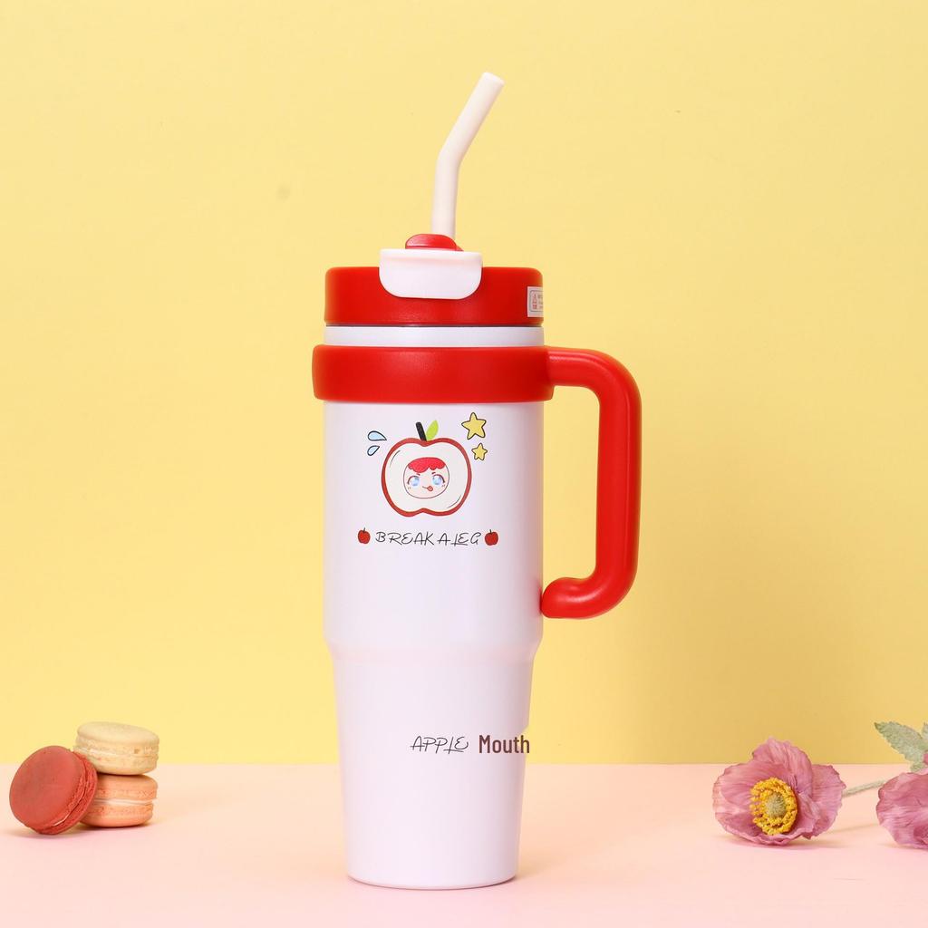 Trendy Stainless Steel Insulated Cup - Ice King: Hot & Cold Preservation with Straw for Car Use