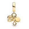 Gold Series Family Infinity & Airplane Globe Suitcase Triple Dangle Charm Fit Pan Bracelet DIY Women's Jewelry Gift