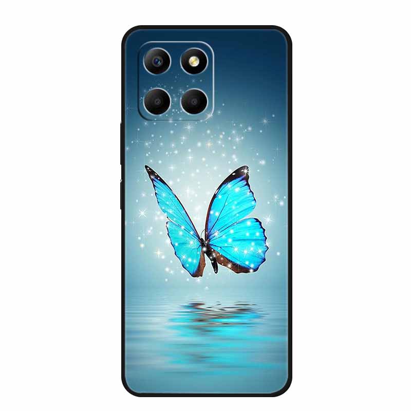 Etui For Honor X6a Zwierzęta TPU Silikon Miękki Tylny Pokrowiec na Telefon dla Huawei Honor X6a HonorX6A 2023 Ochronny Wilk Czarny Fajny Capa