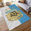 Argentina AFA Emblem with Blue and White Stripes, Non-slip rug suitable for living room and bedroom sofas.