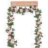 Xiyin Realistische 10-köpfige Rosenranke Künstliche Blumen für Zuhause, Hochzeit oder Außendekoration