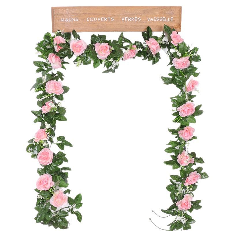 Xiyin Realistische 10-köpfige Rosenranke Künstliche Blumen für Zuhause, Hochzeit oder Außendekoration