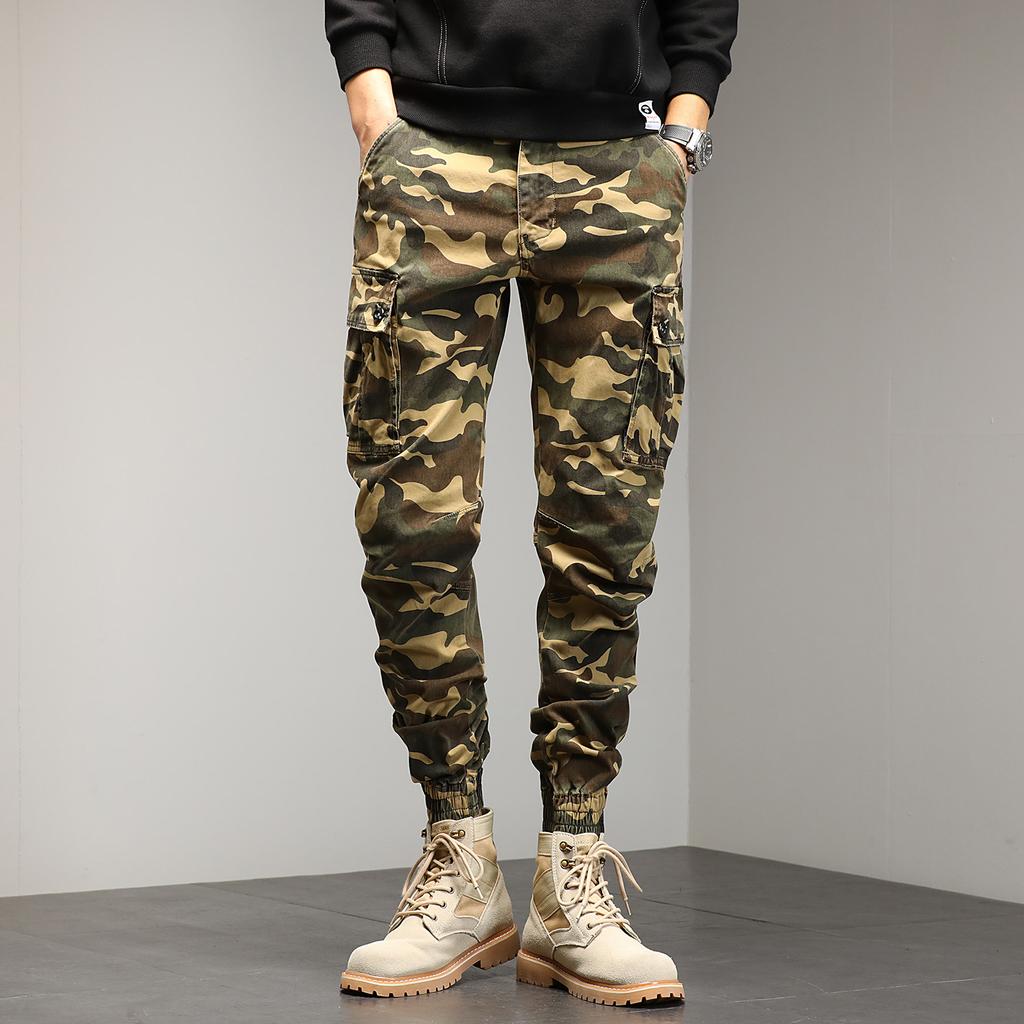 Camouflage Tooling Casual Pants Men's Autumn and Winter Loose Men's Pants New Harlan Men's Leggings Trendy Pants High Sense