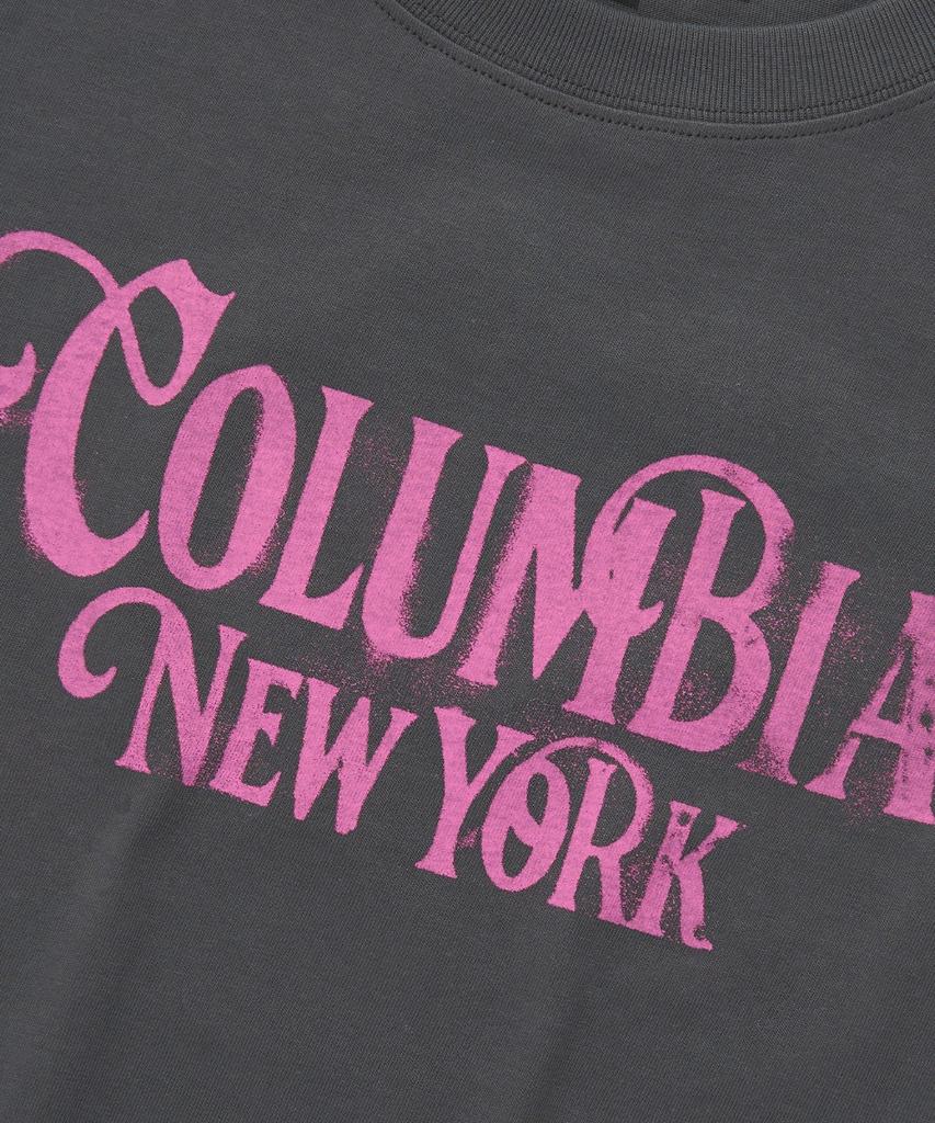 COLUMBIA UNIVERSITY Uni Women Curved Slim-Fit S/S T-Shirts_Charcoal