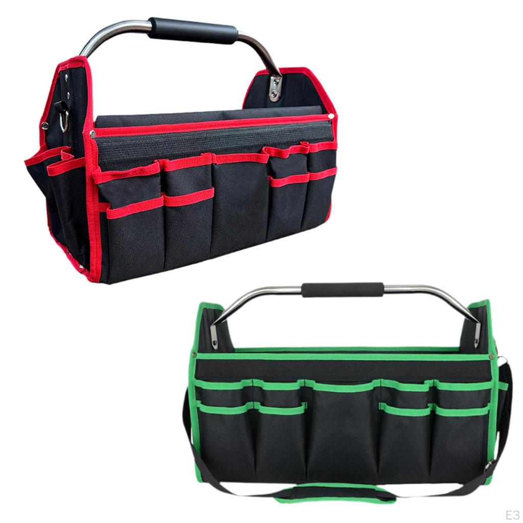 16 Inch Foldable Tool Storage Bag Oxford Cloth Tote Adjustable Shoulder Strap for Carpenter
