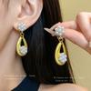 Silver Needle Artificial Pearl Flower Water Drop Earrings Court Style Retro Design Earrings Exquisite New Medieval Earrings Women