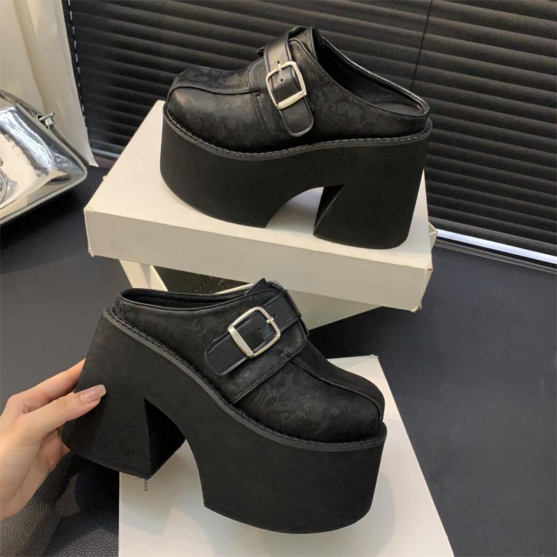 Fashion New Designer Women's Slippers for Large-sized Women Wear Comfort Slippers of Size 34-43 Summer 11cm Thick-bottomed Zapatos Mujer