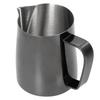 Multifunktionell Kaffekopp Mjölkskumningskanna Rostfritt Stål Latte Mugg med HandtagSvart 350ml